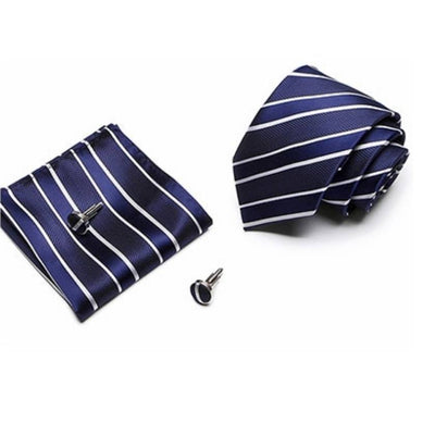 Blauw gestreepte stropdas