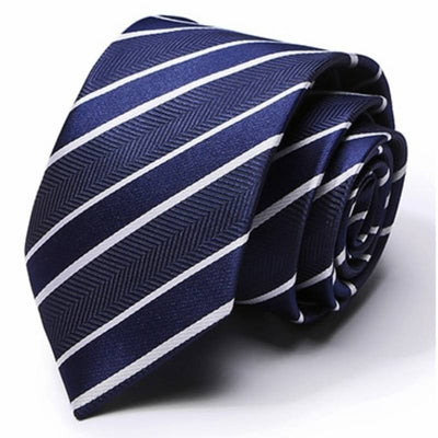 Blauw gestreepte stropdas