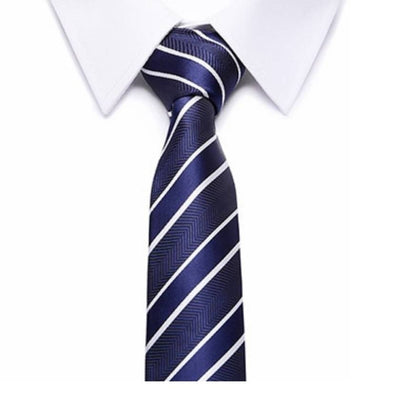 Blauw gestreepte stropdas