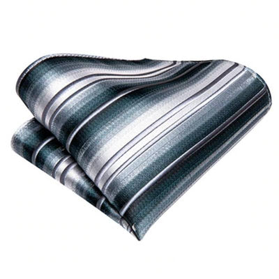 Wit En Grijs Gestreepte Stropdas