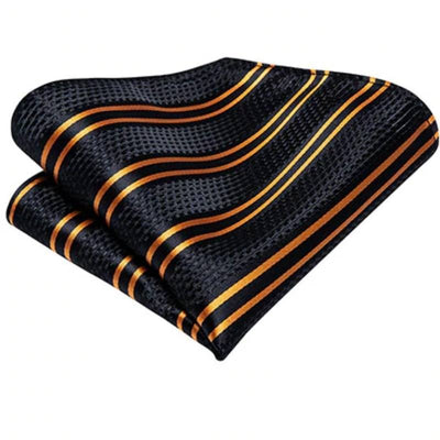 Zwart en goud gestreepte stropdas met stippen