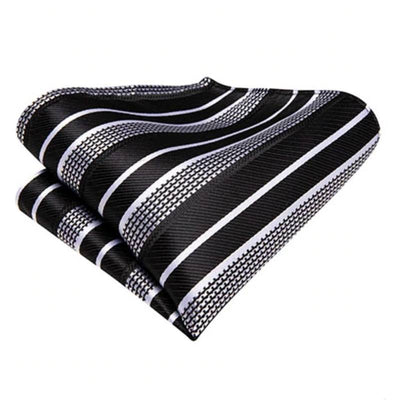 Zwart en zilver gestreepte stropdas