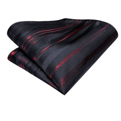 Zwart en rood gestreepte stropdas