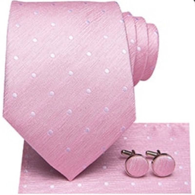 Witte stippen roze stropdas