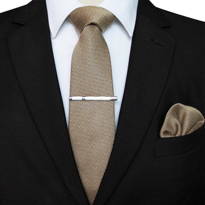 Beige wollen stropdas