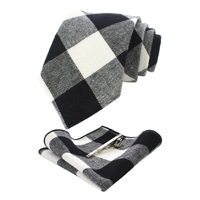 Zwart-wit geblokte stropdas