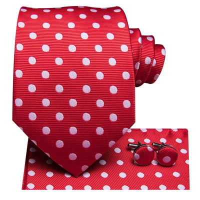 Stropdas met rode witte stippen