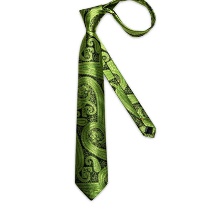 Olijfgroene en zwarte kasjmier stropdas