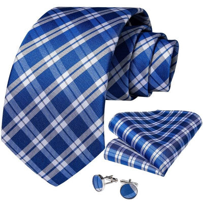 Blauwe Schotse stropdas