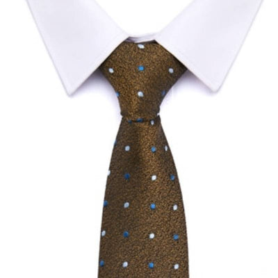 Bruine stropdas met stippen