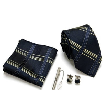 Blauw geruite stropdas