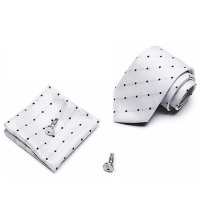 Witte stropdas zwarte stippen