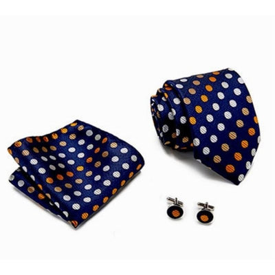 Blauwe stropdas met stippen