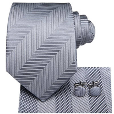 Grijs gestreepte stropdas