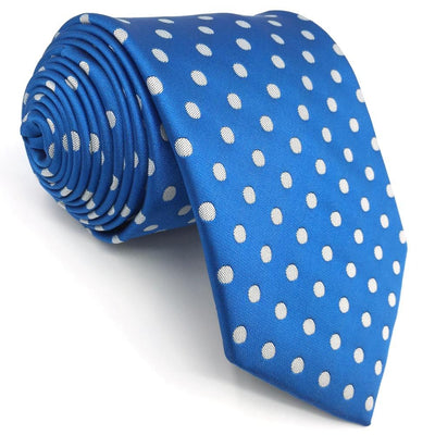 Blauwe stropdas met stippen