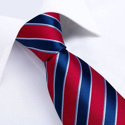 Rood blauw gestreepte stropdas