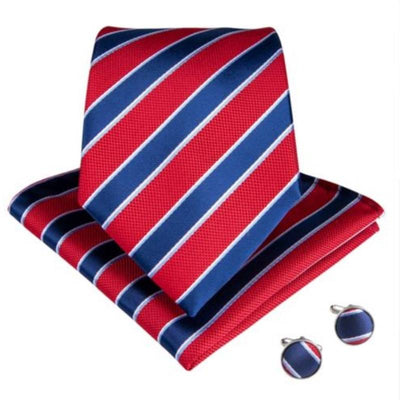 Rood blauw gestreepte stropdas