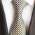 Beige stropdas met zwarte strepen
