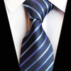 Marineblauwe stropdas met lichtblauwe strepen