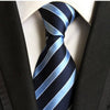 Nachtblauwe stropdas met hemelsblauwe strepen