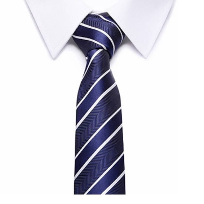Blauw gestreepte stropdas