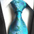 Bloemen turkoois blauwe stropdas