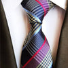 Blauwe stropdas met roze en beige strepen