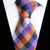 Wit, oranje, paars en grijs geruite stropdas