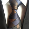 Donkergrijze stropdas met bruin geometrisch patroon