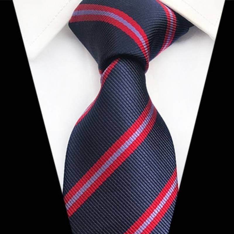Grijze stropdas met rode strepen