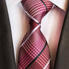 Bruine stropdas met roze en witte strepen