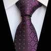 Donkerpaarse stropdas met witte stippen en ruitpatroon