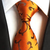 Oranje stropdas met bruin patroon