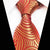 Oranje stropdas met rood patroon