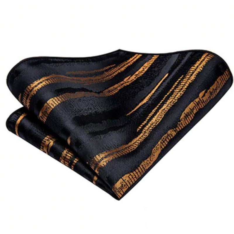 Zwart en goud gestreepte stropdas