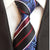 Zwart en rood gestreepte stropdas blauwe Paisley patronen
