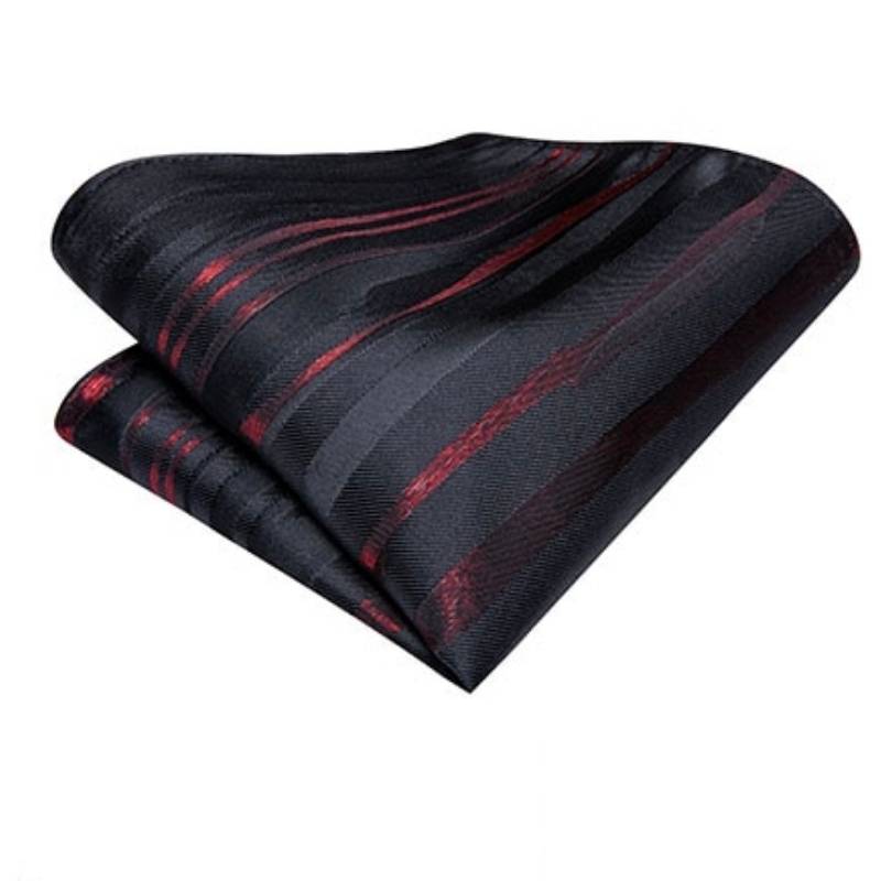 Zwart en rood gestreepte stropdas