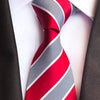 Rood en grijs gestreepte stropdas