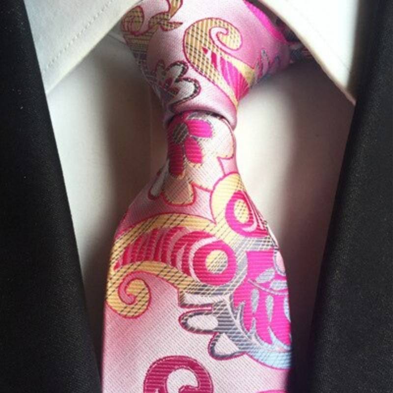 Roze Stropdas Met Paisley