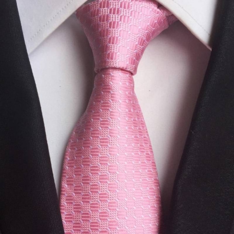 Roze stropdas met roze stippen