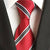 Rode stropdas met zwarte en witte strepen