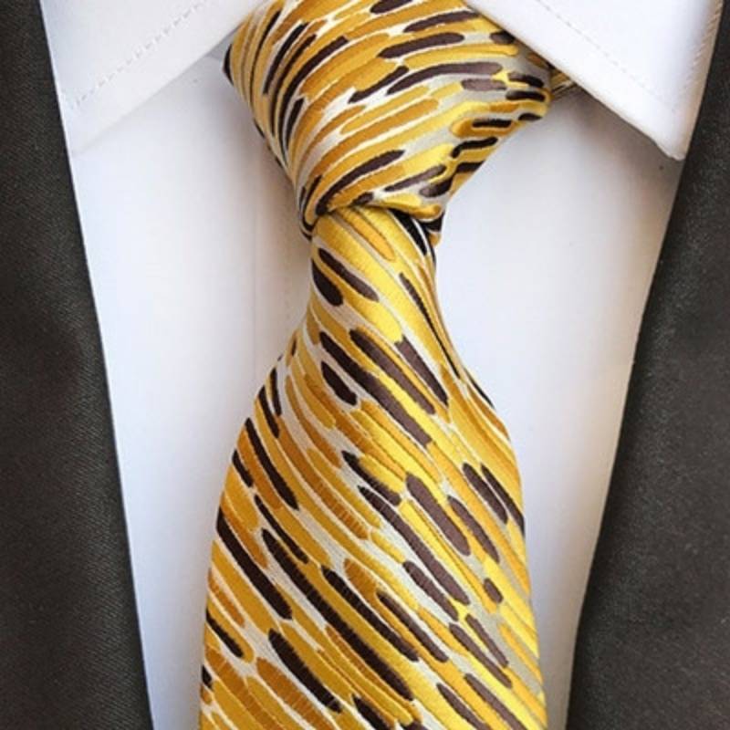 Gele stropdas met patroon