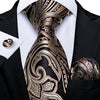 Zwart en zilver paisley stropdas
