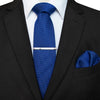 Blauwe wollen stropdas