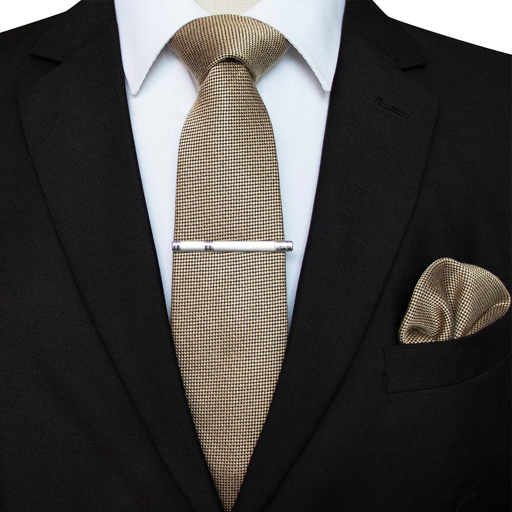 Beige wollen stropdas