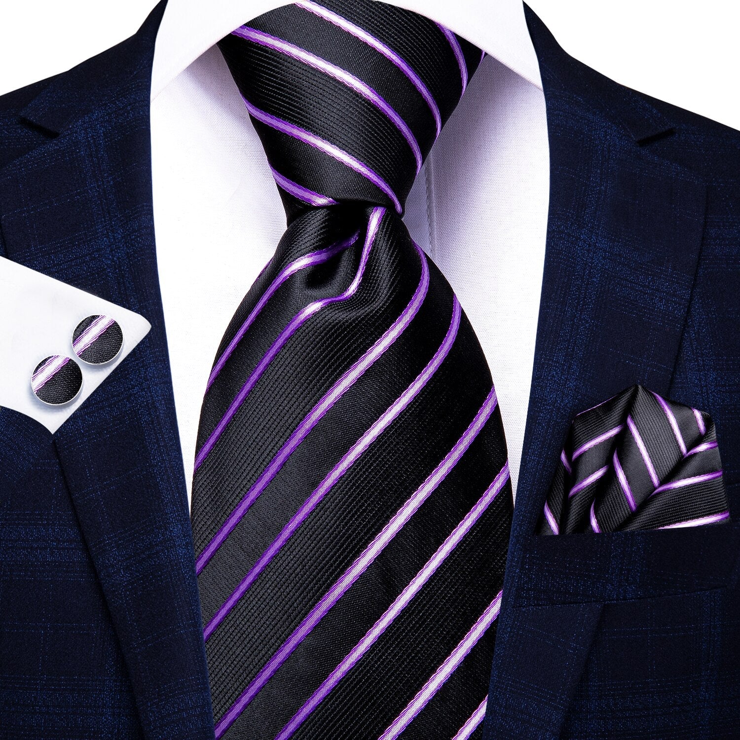 Zwart en paars stropdas