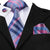 Grijze stropdas met roze en marineblauwe ruitjes