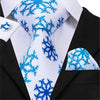 Witte stropdas met blauwe sneeuwvlok