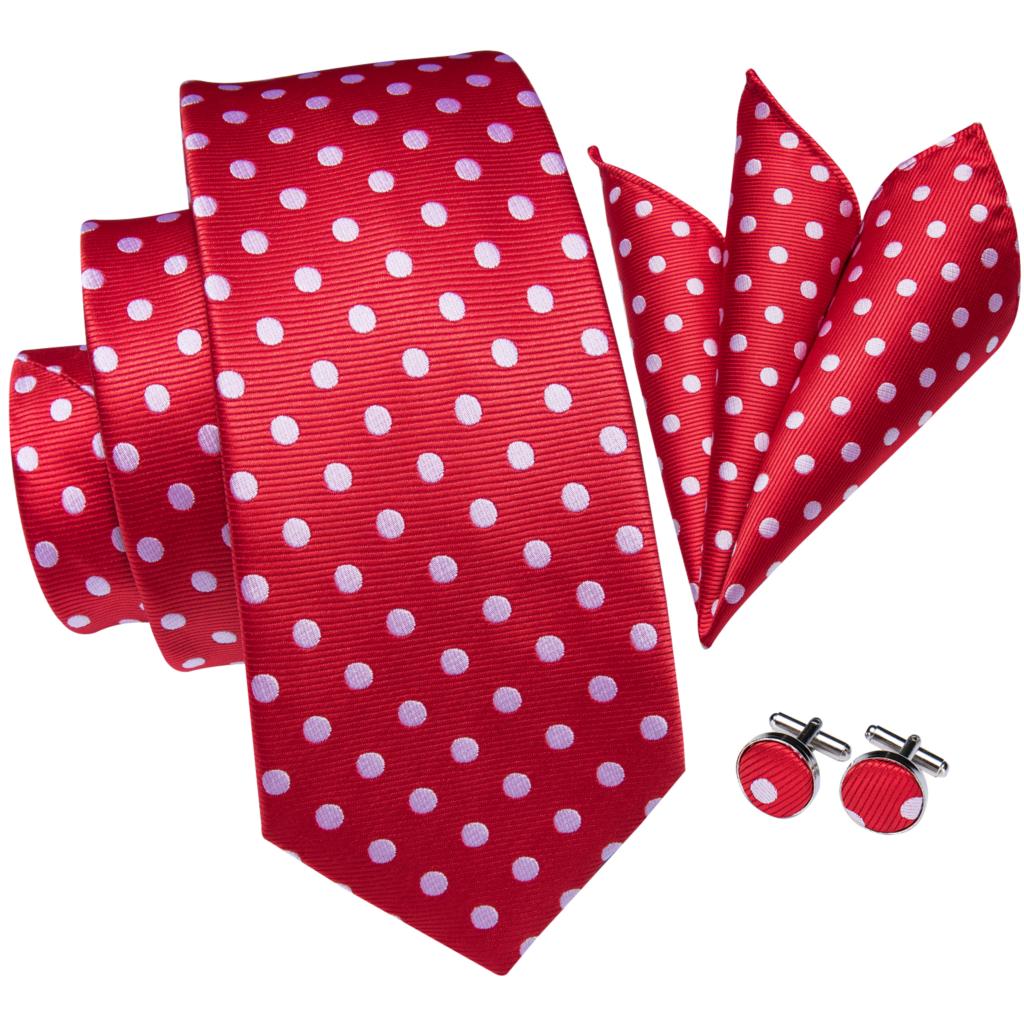 Stropdas met rode witte stippen