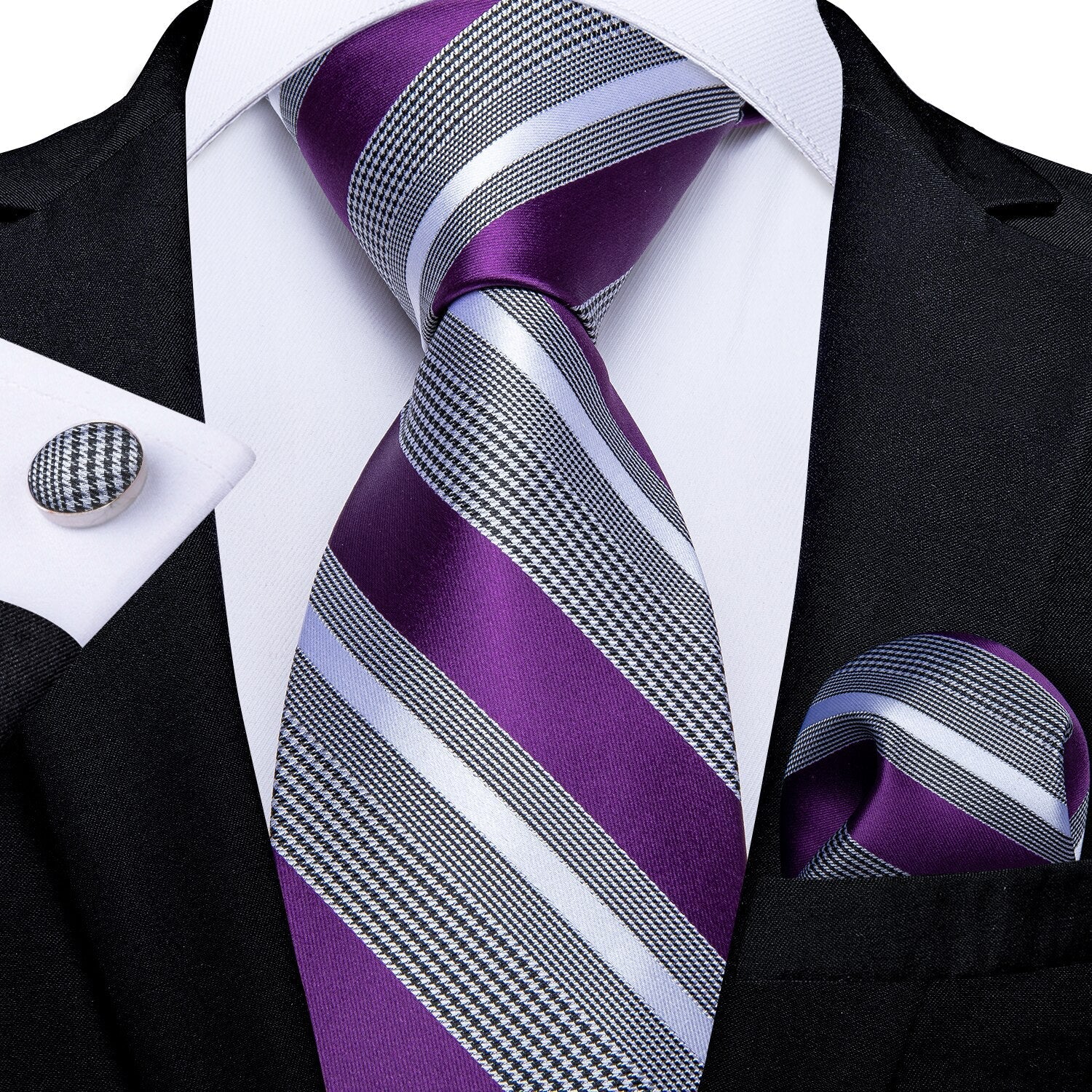 Wit paarse stropdas
